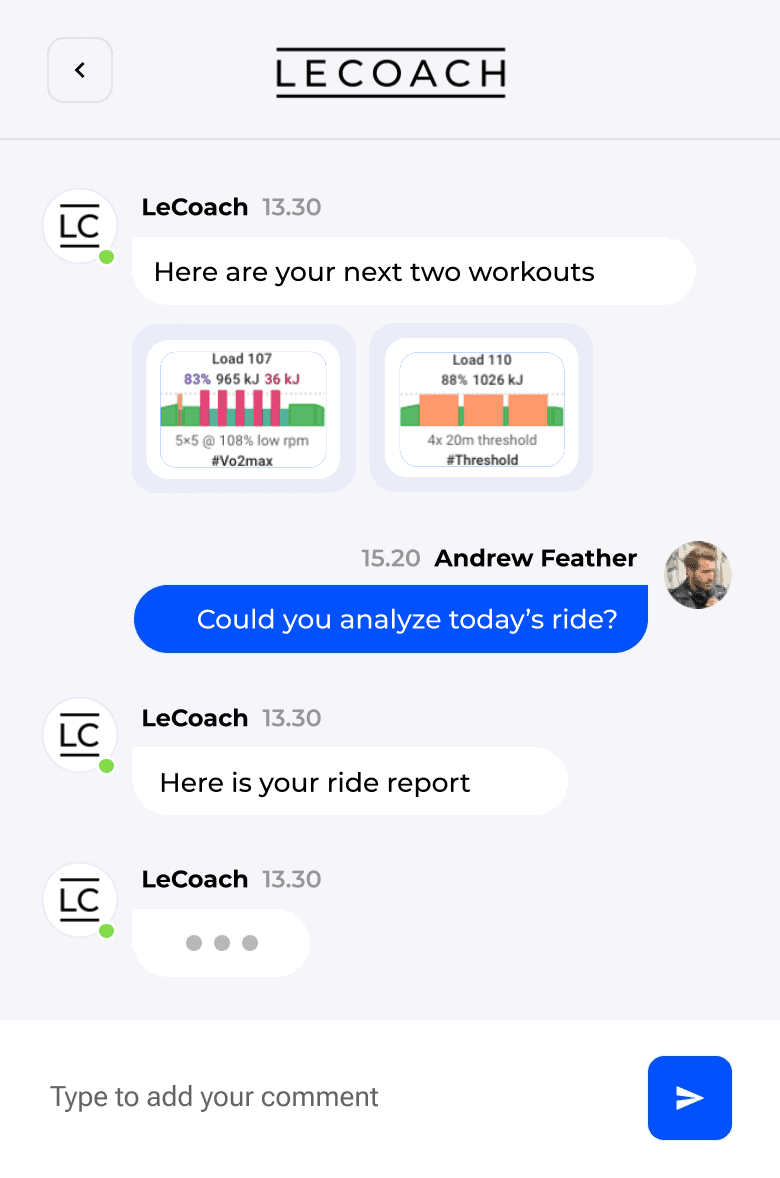 lecoach chat ai chat coach for cyclists